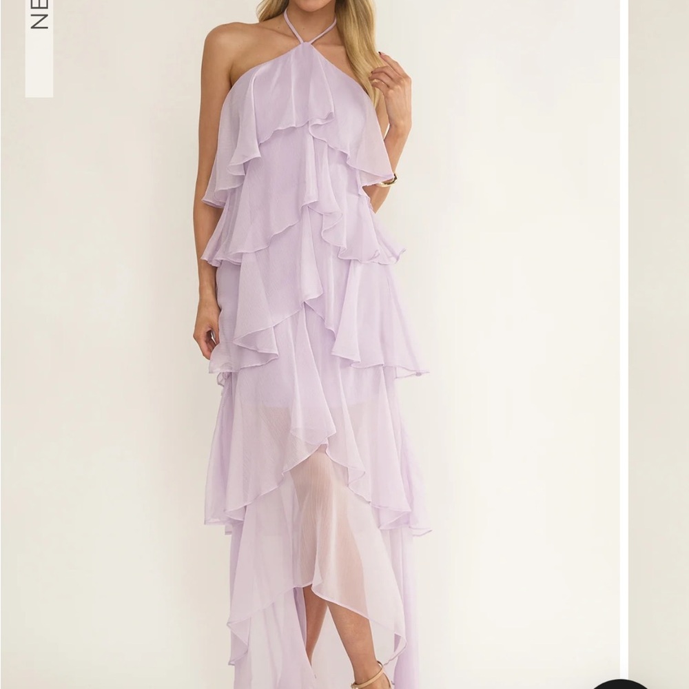 Darylyn Tiered Ruffle Maxi Dress Lilac